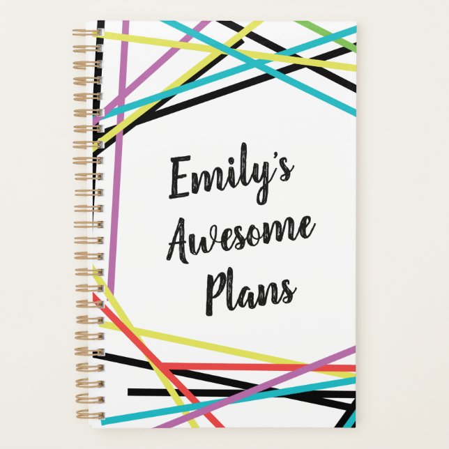 Colourful Abstract Custom Weekly Monthly Planner (Front)