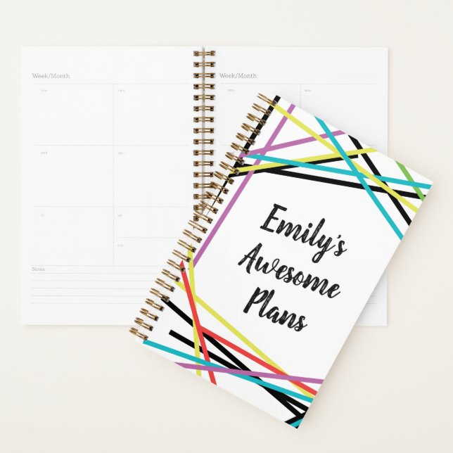 Colourful Abstract Custom Weekly Monthly Planner (Display)