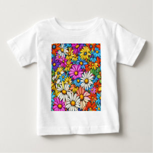 Colourful Abstract Daisies #444 Baby T-Shirt