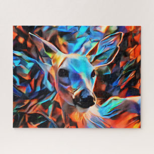 Colourful Abstract Deer Hard Difficult Challenging Jigsaw Puzzle