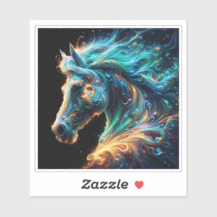 Colourful Abstract Depiction of a Graceful Horse