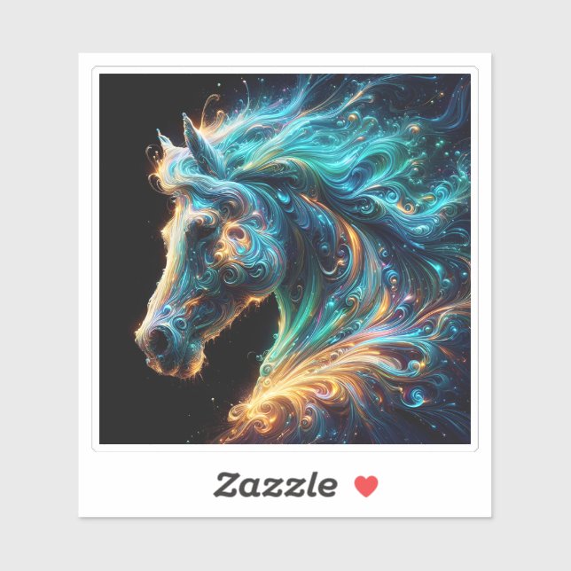 Colourful Abstract Depiction of a Graceful Horse (Sheet)