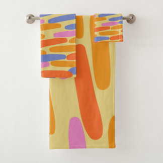 Colourful abstract design bath towel set