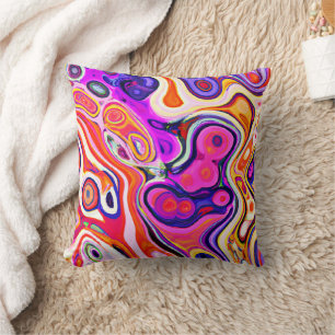 Colourful Abstract Design in Focus Throw Pillow