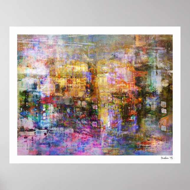 Colourful Abstract Digital Art Poster (Front)