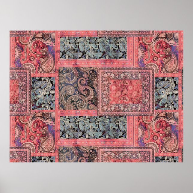 colourful abstract digital design background allov poster (Front)