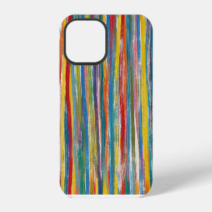 Colourful Abstract: Digital Oil Painting Lines iPhone 12 Case
