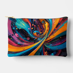 Colourful Abstract Digital Painting Accessory Pouch