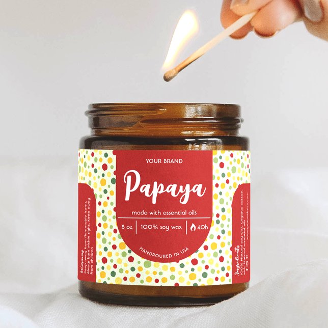 Colourful Abstract DIY Candle Jar Warp Around Labe Sticker (Creator Uploaded)