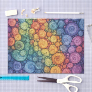 Colourful Abstract Doodle Swirl Pattern Tissue Paper