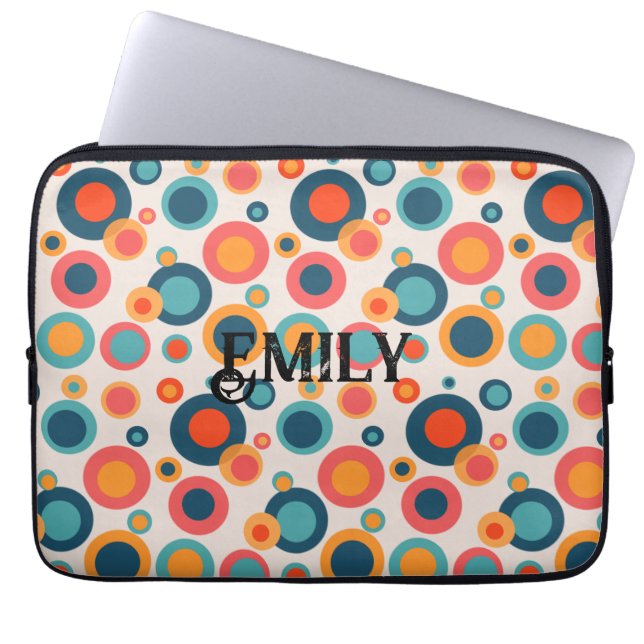 Colourful Abstract Dots Laptop Sleeve (Front)