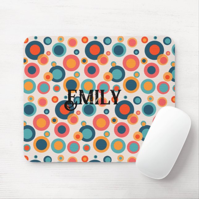 Colourful Abstract Dots Mouse Pad (With Mouse)