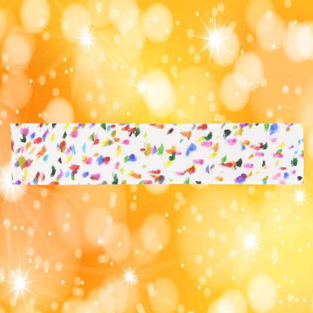 Colourful Abstract Dots Pattern Short Table Runner (A pretty table runner with a color abstract dot pattern.)