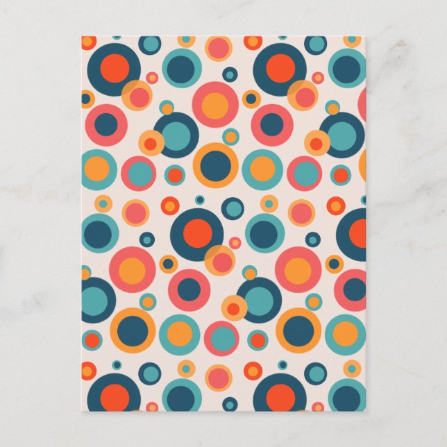 Colourful Abstract Dots Postcard (Front)
