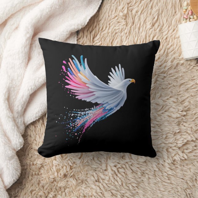 Colourful Abstract Eagle Design Throw Pillow (Blanket)