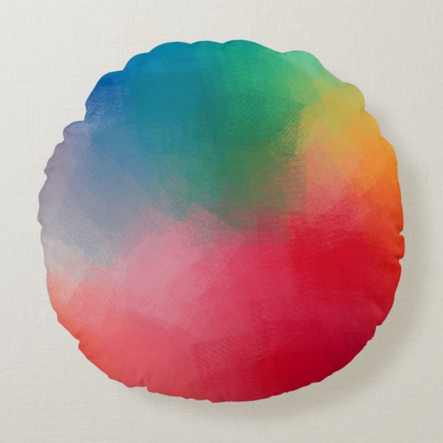 Colourful Abstract Elegant Template Trendy Modern Round Pillow (Front)