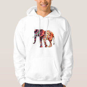 Colourful abstract elephant hoodie
