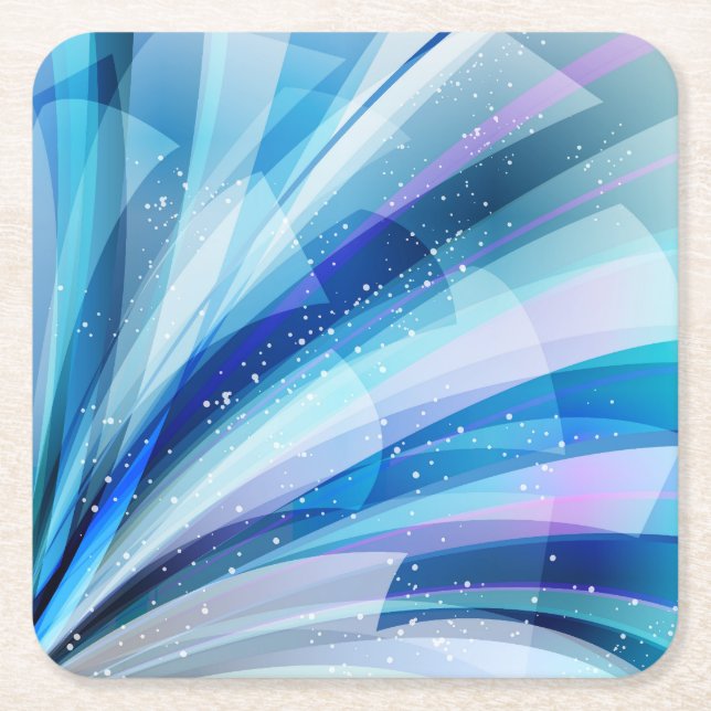 Colourful Abstract Exploding Universe Square Paper Coaster (Front)
