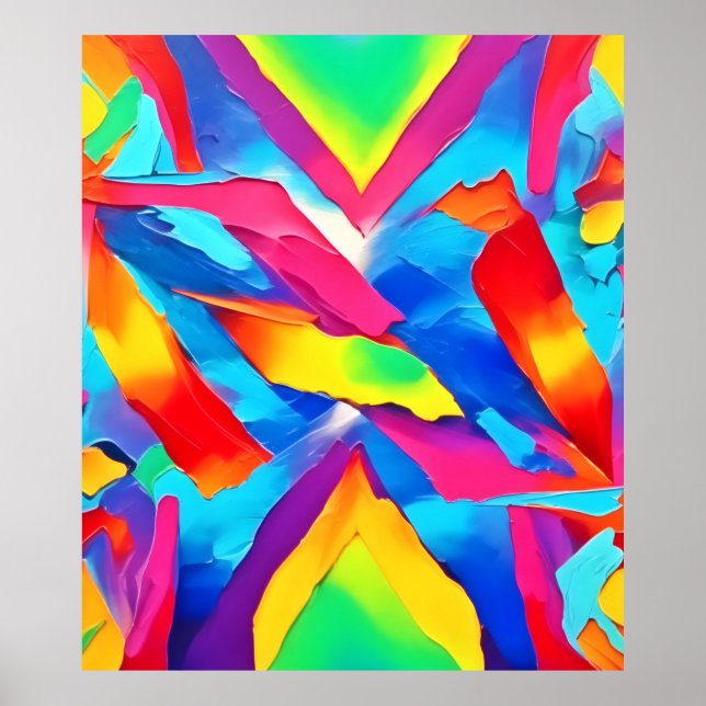 Colourful Abstract Expressionism Art Poster (Front)