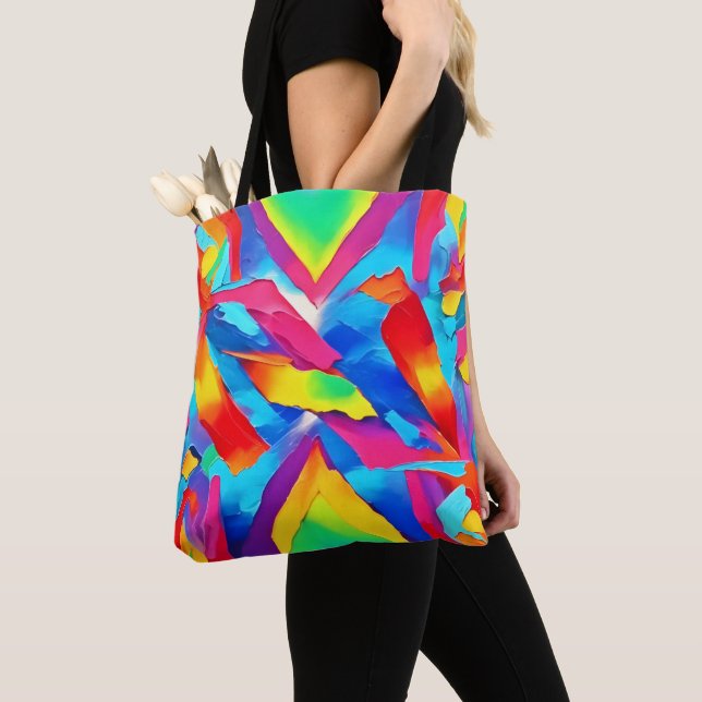 Colourful Abstract Expressionism Art Tote Bag (Close Up)