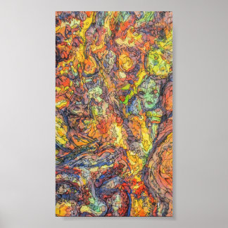 Colourful Abstract Expressionism Painting Poster