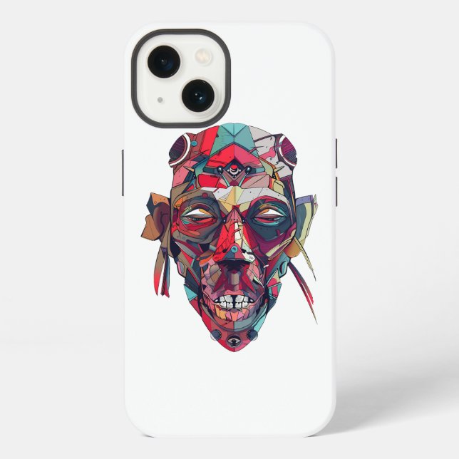 Colourful Abstract Face Art iPhone Case (Back)