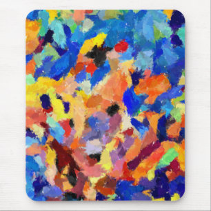 Colourful Abstract finger painting art Mouse Pad