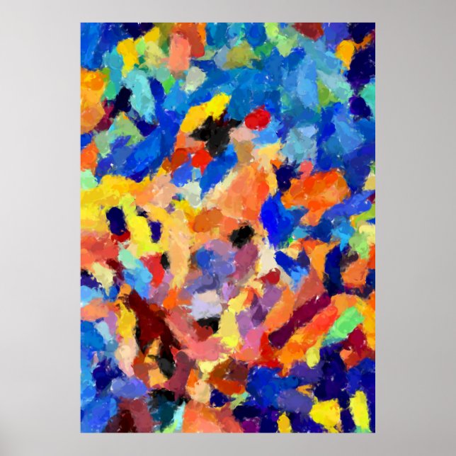 Colourful Abstract finger painting art  Poster (Front)