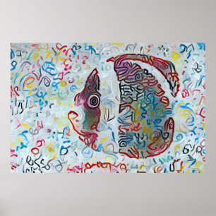 Colourful Abstract Fish Poster