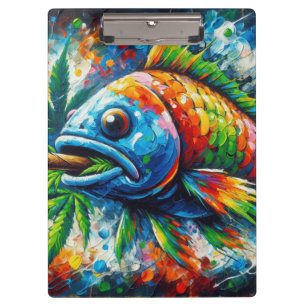 Colourful Abstract Fish Wall Decor Art Clipboard
