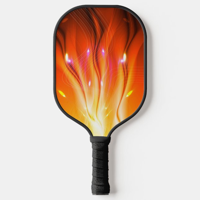 Colourful Abstract Flames Pickleball Paddle (Front)