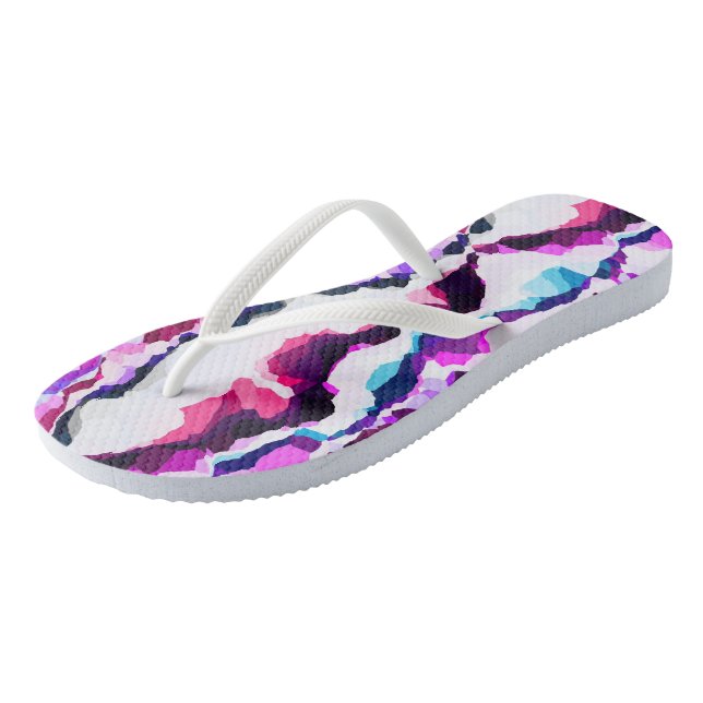 Colourful Abstract Flip Flops (Angled)
