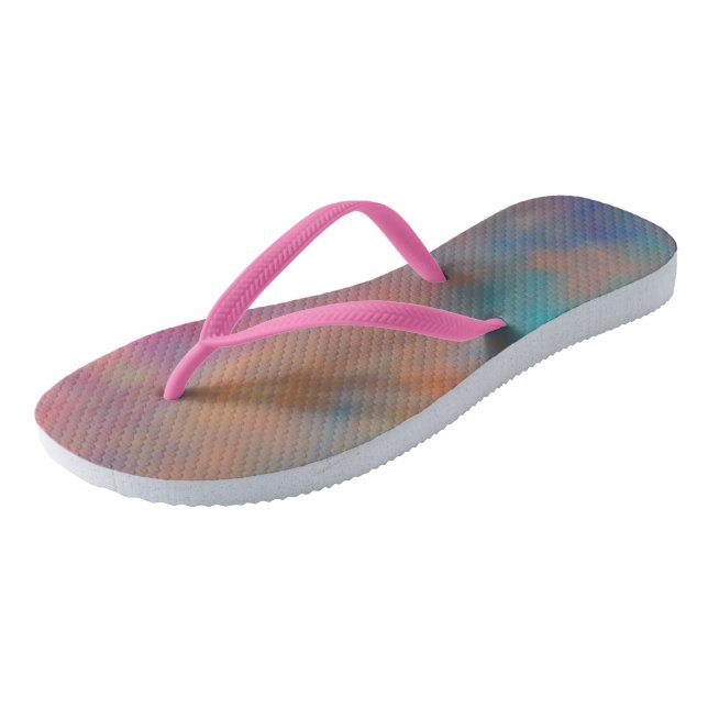 Colourful Abstract Flip Flops (Angled)