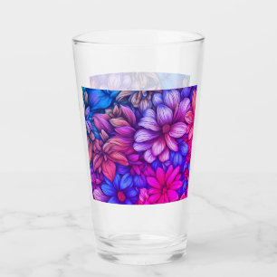 Colourful Abstract Floral #43 Glass