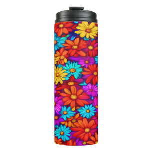 Colourful Abstract Floral #71 - Thermal Tumbler