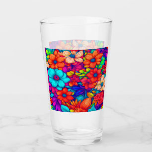 Colourful Abstract Floral #79 Glass