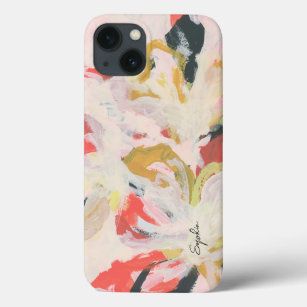 Colourful Abstract Floral Art Your Name iPhone 13 Case