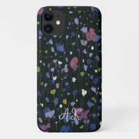 Colourful Abstract Floral Art Your Name Monogram