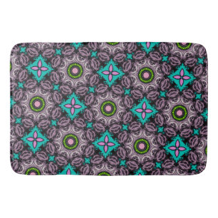 Colourful Abstract Floral Bath Mat
