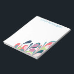 Colourful Abstract Floral Custom Monogram Name Notepad<br><div class="desc">Vibrant and playful abstract marble floral art,  personalized with your name.</div>
