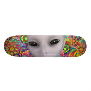Colourful Abstract Floral Pattern Extraterrestrial Skateboard