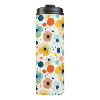 Colourful Abstract Floral Pattern Thermal Tumbler