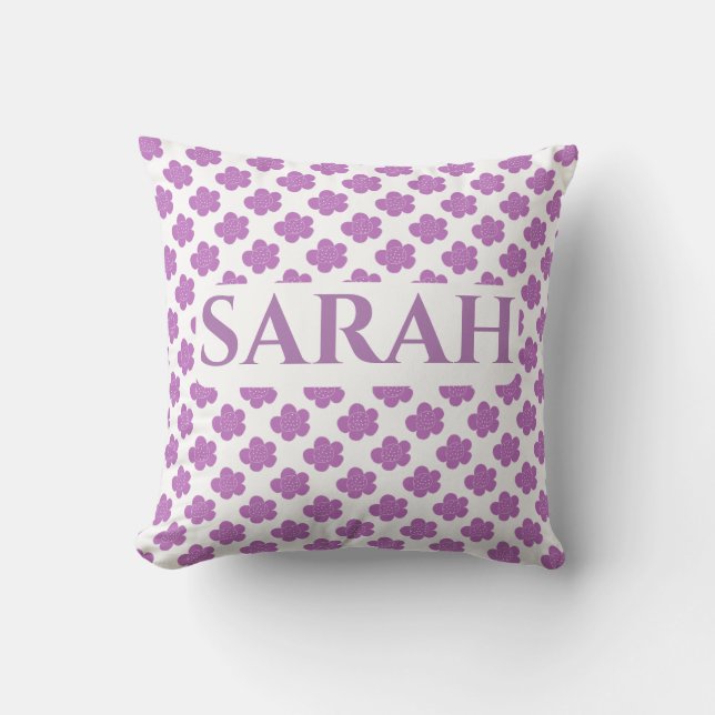 Colourful Abstract Floral Pattern Throw Pillow (Front)