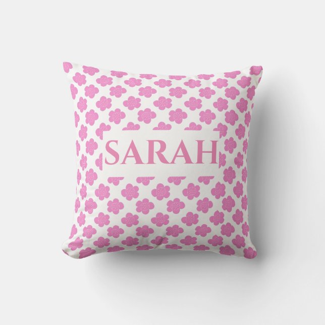 Colourful Abstract Floral Pattern Throw Pillow (Front)