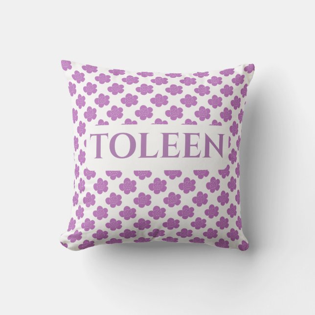 Colourful Abstract Floral Pattern Throw Pillow (Front)