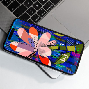 Colourful Abstract Floral Patterned iPhone 13 Case