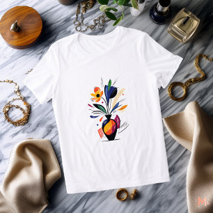 Colourful Abstract Floral T-Shirt Modern Artisti Tri-Blend Shirt