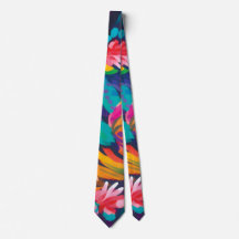 Colourful Abstract Floral Tie Bold Modern Men’s Ti