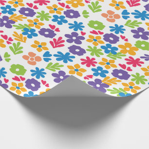 Colourful Abstract Florals Wrapping Paper