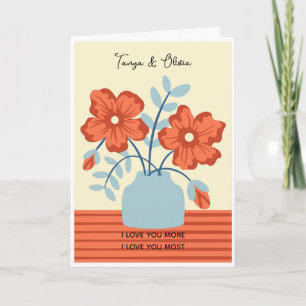 Colourful abstract flower arrangement illustration card